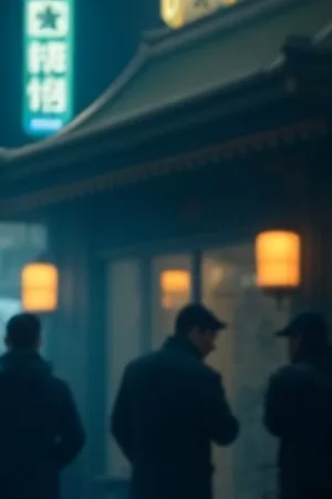 《蓝雪纪年》海报：极夜里泛蓝的雪原与观测站